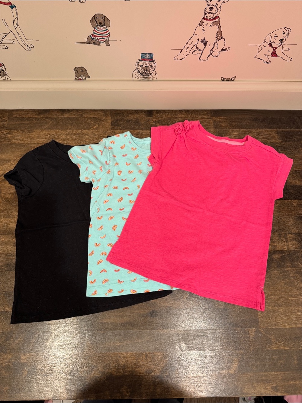 Size 4T three shirts. Cat & Jack Girls' Short Sleeve Tops.